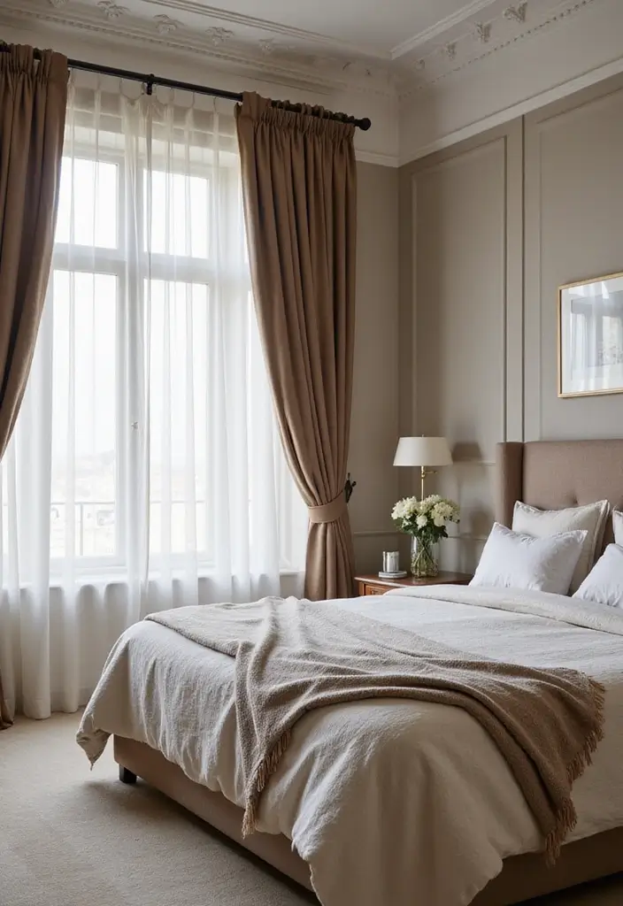 25+ Main Bedroom Ideas for a Luxurious Feel - 9. Stylish Window Treatments