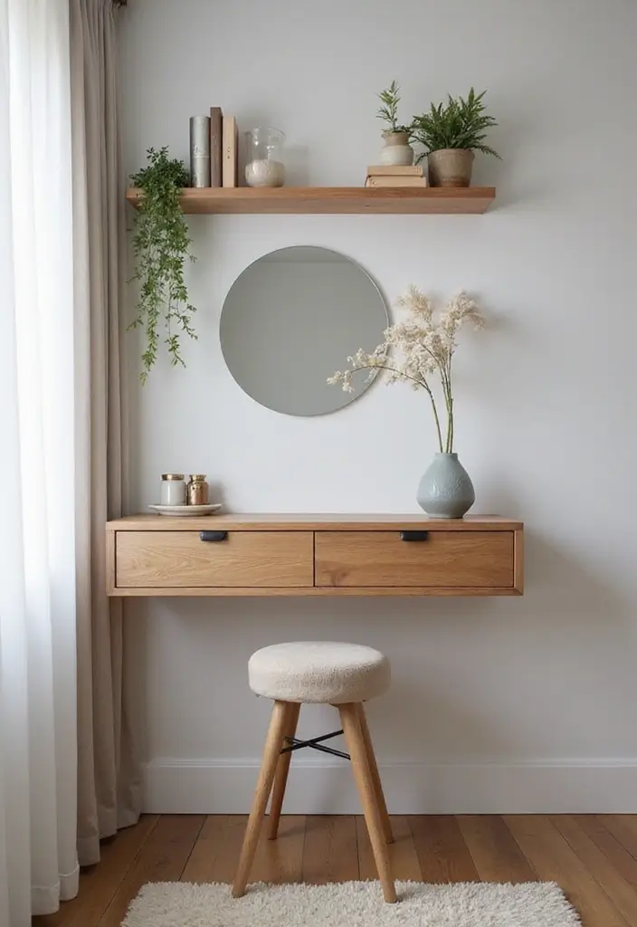 25+ Modern Dressing Table Ideas for Your Bedroom 13 25+ Modern Dressing Table Ideas for Your Bedroom - 13. Wall-mounted Vanities