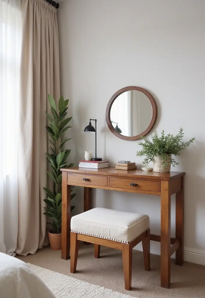25+ Modern Dressing Table Ideas for Your Bedroom 18 25+ Modern Dressing Table Ideas for Your Bedroom - 18. Chair Alternatives