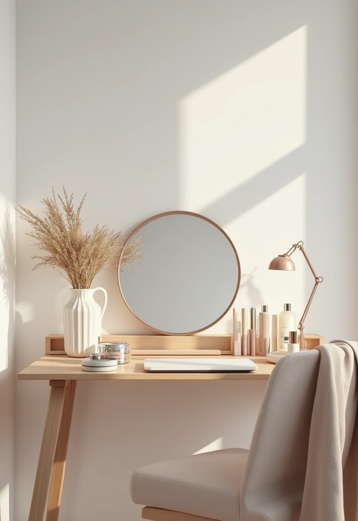 25+ Modern Dressing Table Ideas for Your Bedroom 3 25+ Modern Dressing Table Ideas for Your Bedroom - 3. Minimalist Desk as a Dressing Table