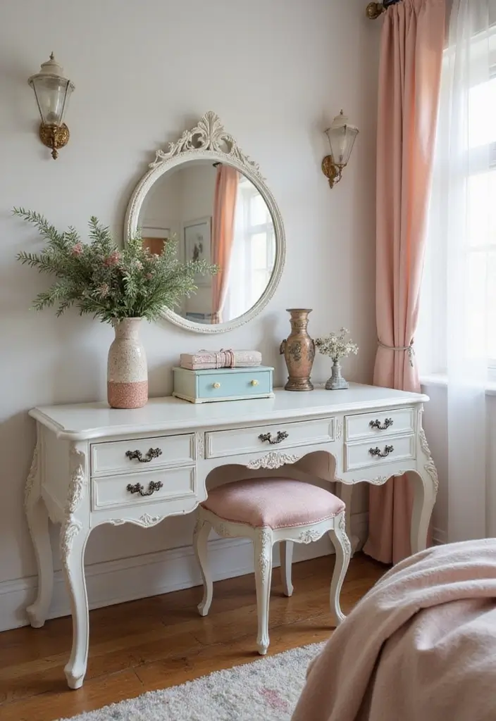 25+ Modern Dressing Table Ideas for Your Bedroom 4 25+ Modern Dressing Table Ideas for Your Bedroom - 4. Vintage-Inspired Designs
