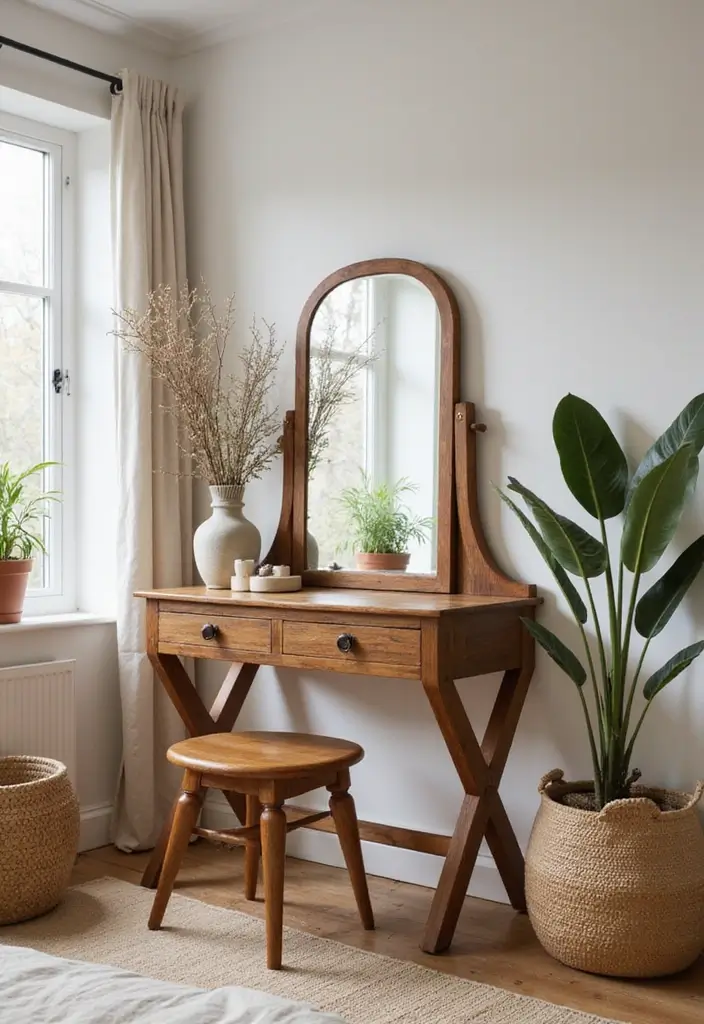 25+ Modern Dressing Table Ideas for Your Bedroom 8 25+ Modern Dressing Table Ideas for Your Bedroom - 8. Natural Materials