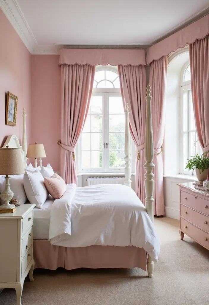 25+ Pink and White Bedroom Ideas That Are Sweet and Chic - 11. Timeless Elegance