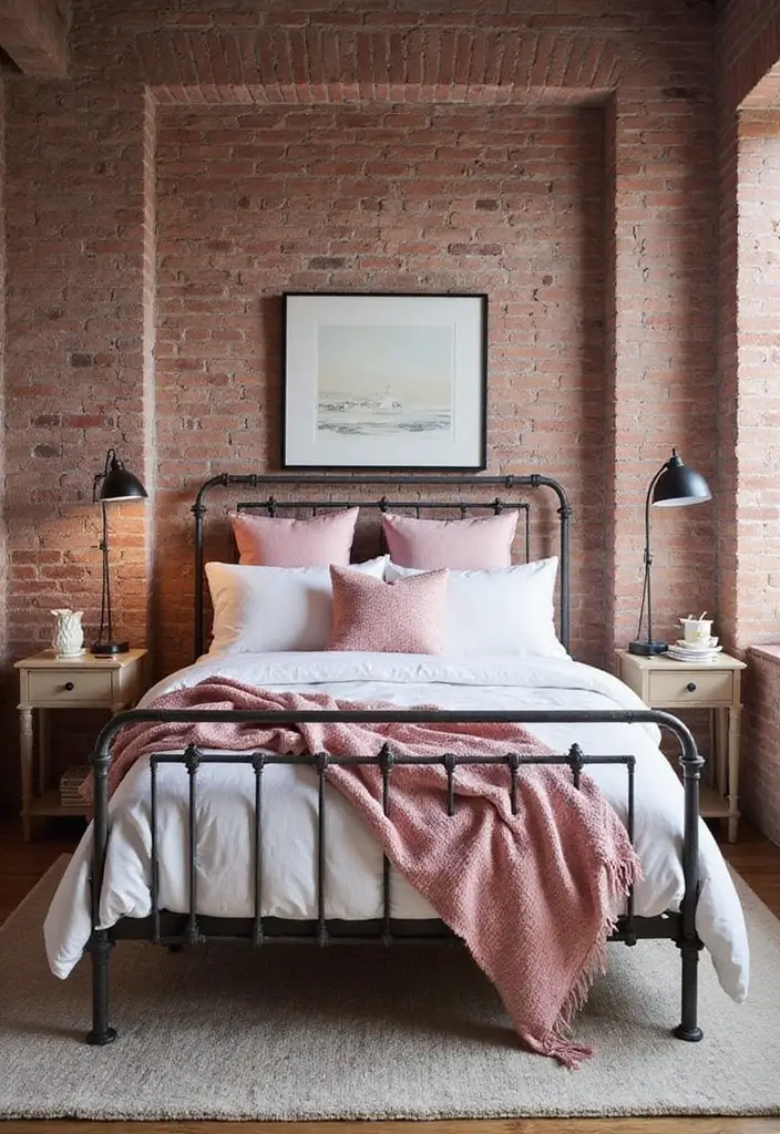 25+ Pink and White Bedroom Ideas That Are Sweet and Chic - 14. Industrial Pink
