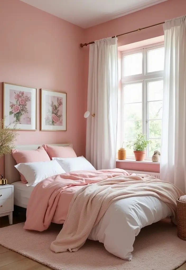 25+ Pink and White Bedroom Ideas That Are Sweet and Chic - 25. Seasonal Decor Switch
