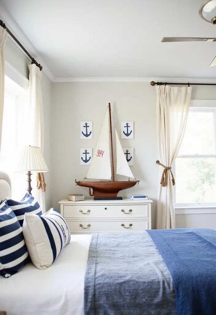 25+ Preppy Bedroom Ideas for a Trendy Makeover 2 25+ Preppy Bedroom Ideas for a Trendy Makeover - 2. Nautical-Inspired Decor