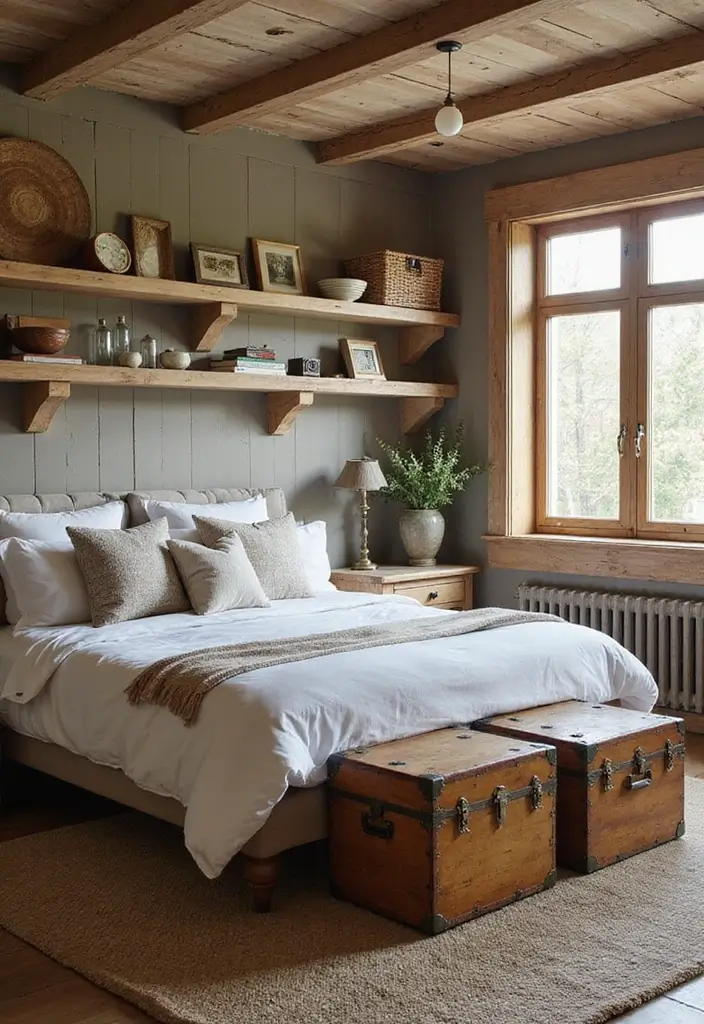 25+ Rustic Bedroom Ideas for a Cozy Country Vibe 12 25+ Rustic Bedroom Ideas for a Cozy Country Vibe - 12. Effective Storage Solutions