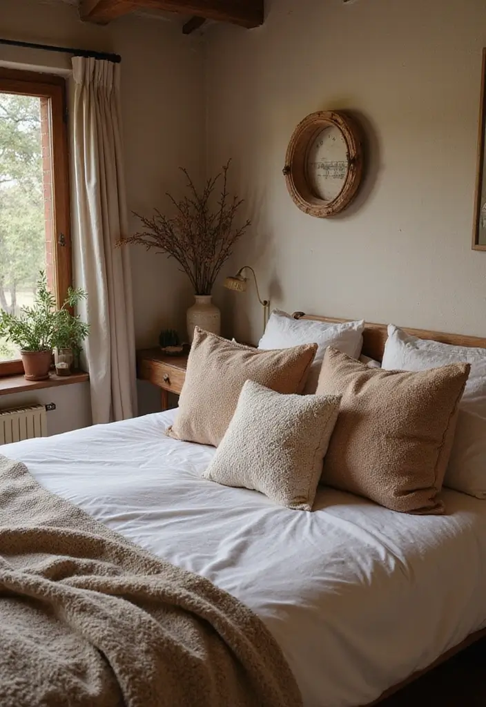 25+ Rustic Bedroom Ideas for a Cozy Country Vibe 20 25+ Rustic Bedroom Ideas for a Cozy Country Vibe - 20. Warm and Inviting Accessories