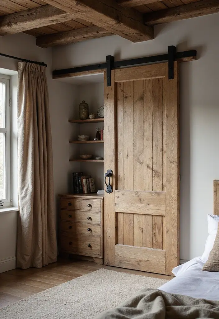 25+ Rustic Bedroom Ideas for a Cozy Country Vibe 6 25+ Rustic Bedroom Ideas for a Cozy Country Vibe - 6. Barn Door Accents