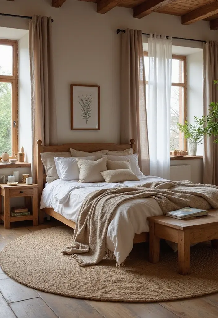 25+ Rustic Bedroom Ideas for a Cozy Country Vibe 7 25+ Rustic Bedroom Ideas for a Cozy Country Vibe - 7. Earthy Textures