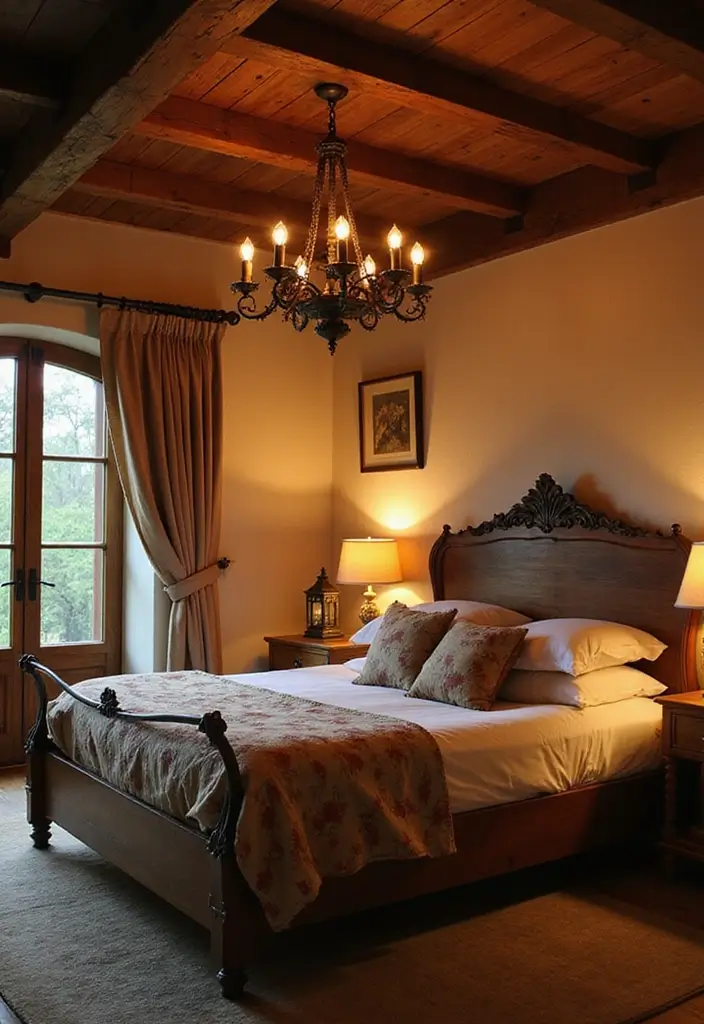 25+ Rustic Bedroom Ideas for a Cozy Country Vibe 8 25+ Rustic Bedroom Ideas for a Cozy Country Vibe - 8. Rustic Lighting Fixtures