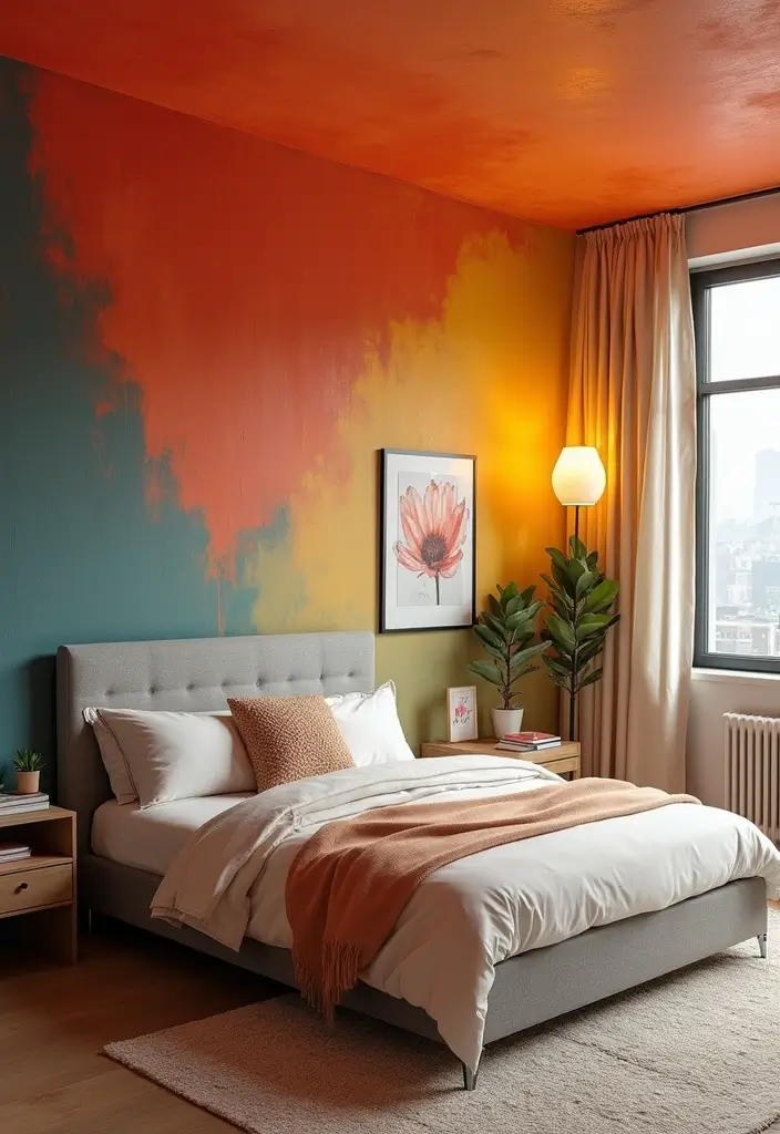 25+ Stunning Bedroom Ceiling Ideas That Transform Any Room 1 25+ Stunning Bedroom Ceiling Ideas That Transform Any Room - 1. Colorful Painted Ceilings
