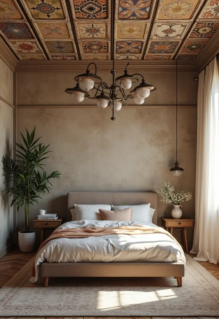 25+ Stunning Bedroom Ceiling Ideas That Transform Any Room 10 25+ Stunning Bedroom Ceiling Ideas That Transform Any Room - 10. Vintage Ceiling Tiles