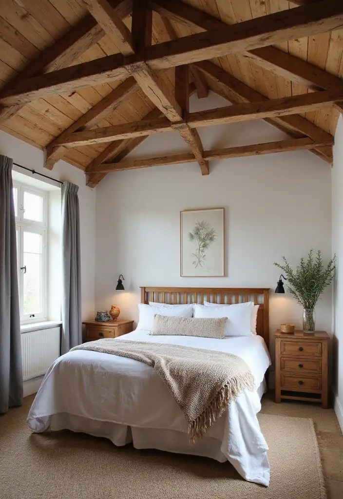 25+ Stunning Bedroom Ceiling Ideas That Transform Any Room 2 25+ Stunning Bedroom Ceiling Ideas That Transform Any Room - 2. Wood Beam Accents