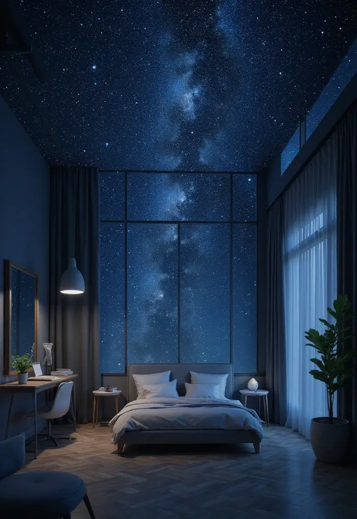 25+ Stunning Bedroom Ceiling Ideas That Transform Any Room 6 25+ Stunning Bedroom Ceiling Ideas That Transform Any Room - 6. Starry Night Ceilings