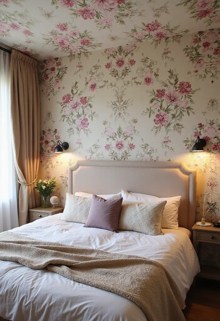 25+ Stunning Bedroom Ceiling Ideas That Transform Any Room 8 25+ Stunning Bedroom Ceiling Ideas That Transform Any Room - 8. Ceiling Wallpaper
