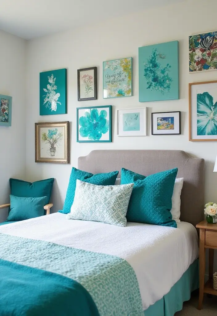 25+ Teal Bedroom Ideas That Add Fresh Energy 17 25+ Teal Bedroom Ideas That Add Fresh Energy - 17. DIY Teal Decor Projects