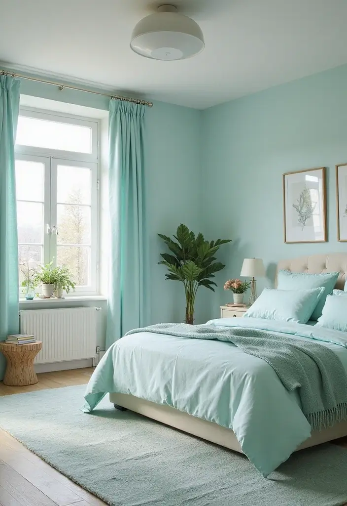 25+ Teal Bedroom Ideas That Add Fresh Energy 22 25+ Teal Bedroom Ideas That Add Fresh Energy - 22. Teal and Pastels
