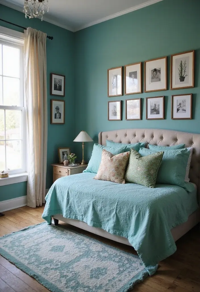 25+ Teal Bedroom Ideas That Add Fresh Energy 25 25+ Teal Bedroom Ideas That Add Fresh Energy - 25. Personalizing with Teal