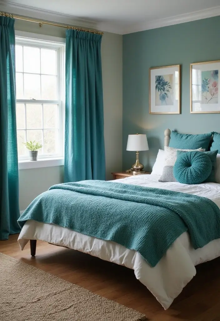 25+ Teal Bedroom Ideas That Add Fresh Energy 4 25+ Teal Bedroom Ideas That Add Fresh Energy - 4. Playful Teal Accessories