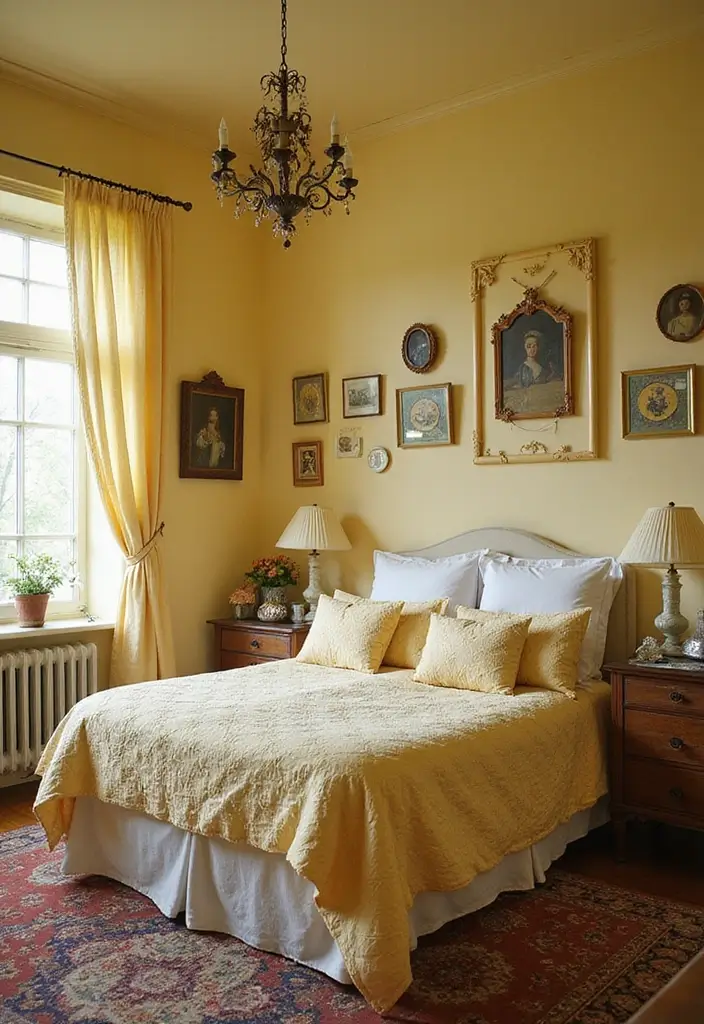 25+ Yellow Bedroom Ideas to Brighten Up Your Space 14 25+ Yellow Bedroom Ideas to Brighten Up Your Space - 14. Cozy Yellow Cottage Feel