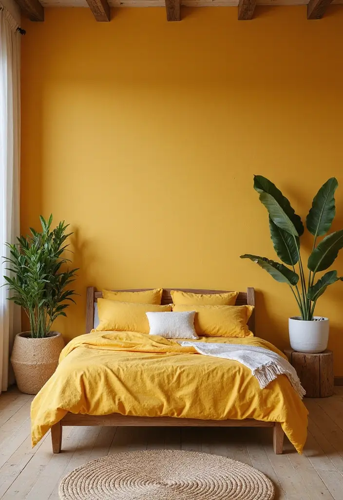 25+ Yellow Bedroom Ideas to Brighten Up Your Space 16 25+ Yellow Bedroom Ideas to Brighten Up Your Space - 16. Yellow and Wood Natural Blend