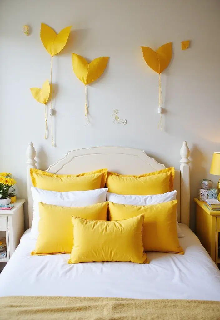 25+ Yellow Bedroom Ideas to Brighten Up Your Space 17 25+ Yellow Bedroom Ideas to Brighten Up Your Space - 17. Whimsical Yellow Details