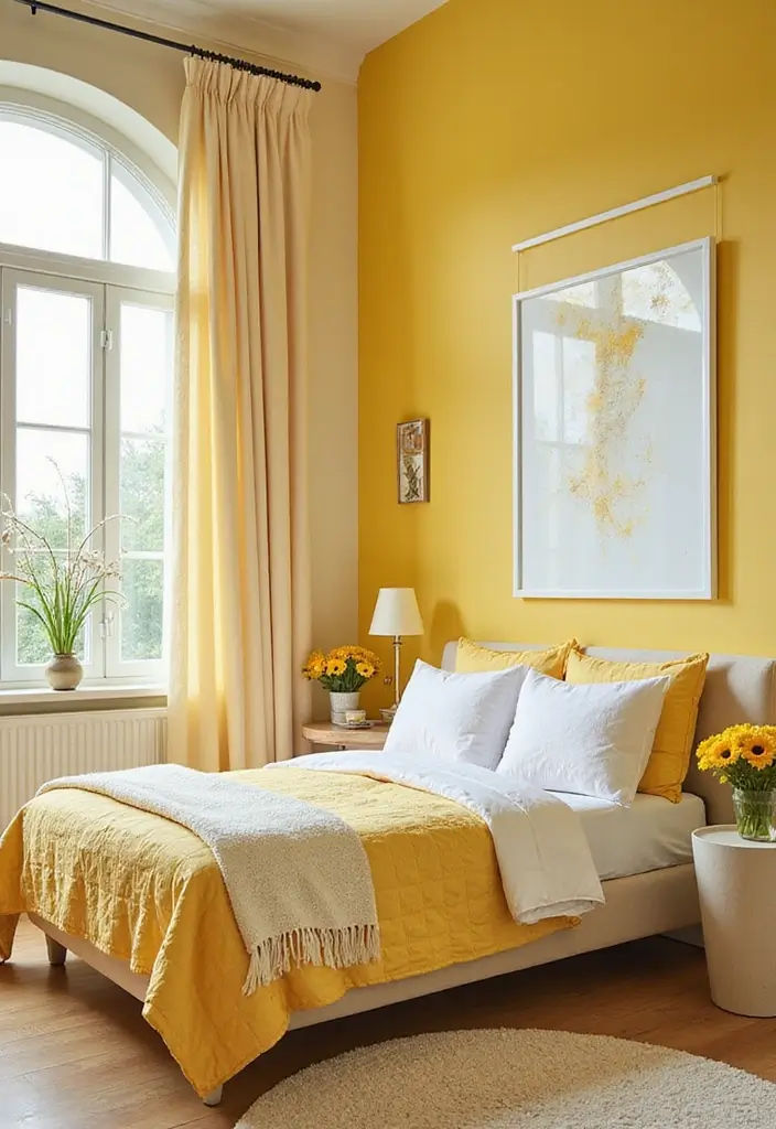 25+ Yellow Bedroom Ideas to Brighten Up Your Space 21 25+ Yellow Bedroom Ideas to Brighten Up Your Space - 21. Mixing Yellow with Pastels