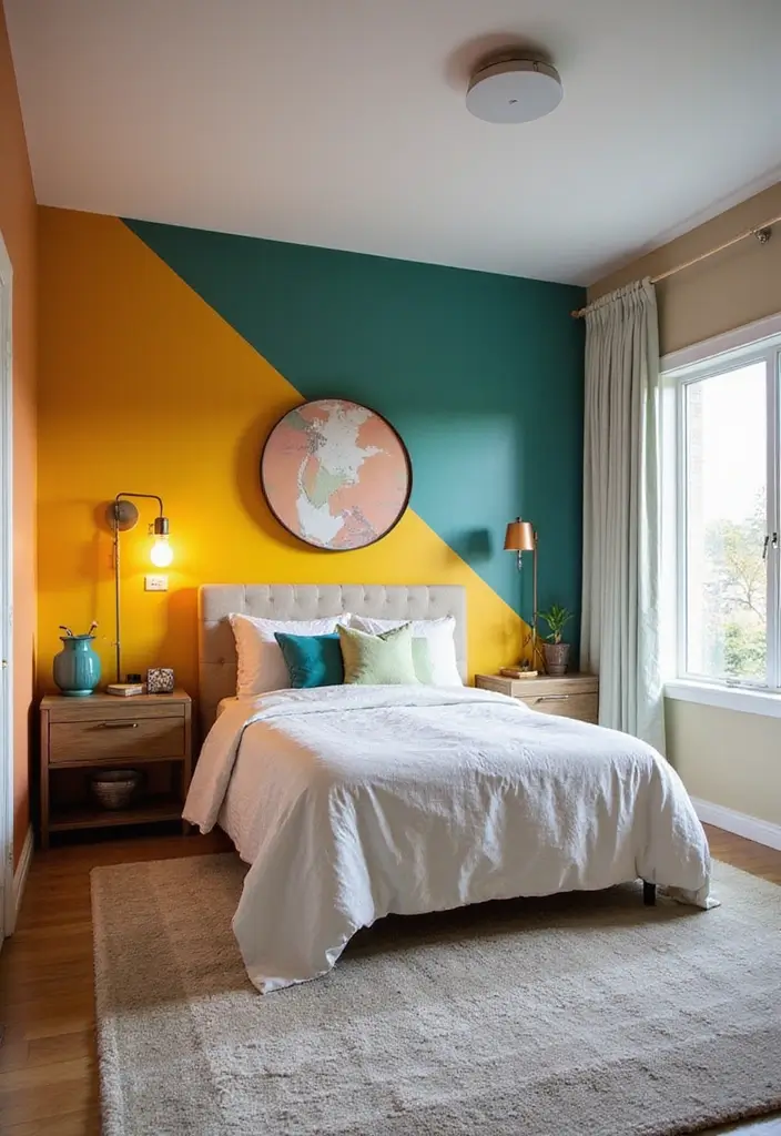 30+ Basement Bedroom Ideas to Maximize Every Inch - 22. Colorful Accent Walls