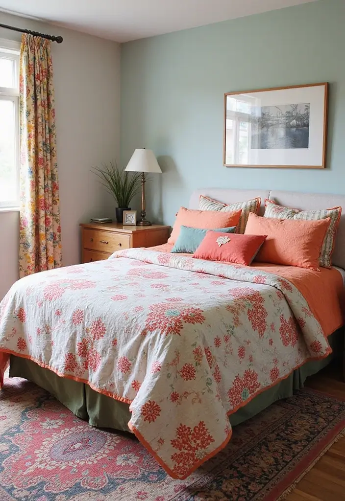 30+ Basement Bedroom Ideas to Maximize Every Inch - 24. Bright Bedding Choices
