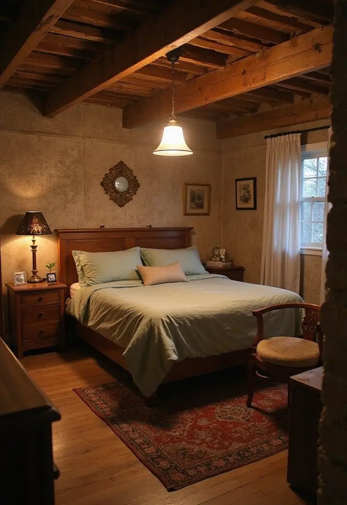 30+ Basement Bedroom Ideas to Maximize Every Inch - 27. Vintage Lighting Fixtures