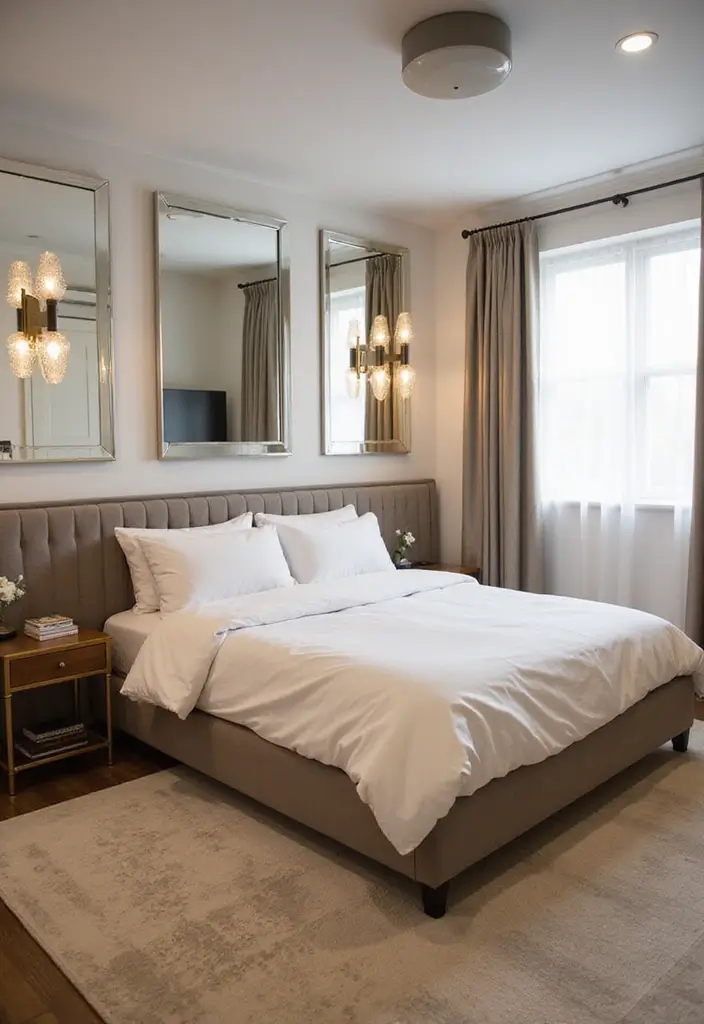 30+ Basement Bedroom Ideas to Maximize Every Inch - 29. Use of Mirrors for Depth