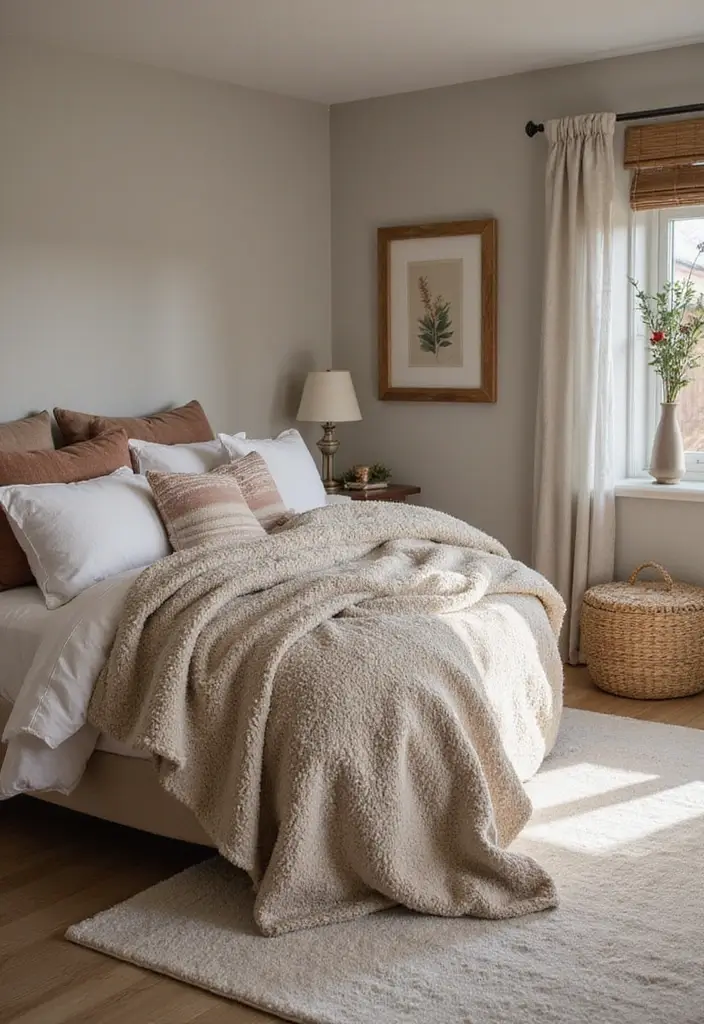 30+ Basement Bedroom Ideas to Maximize Every Inch - 30. Layered Textiles for Comfort