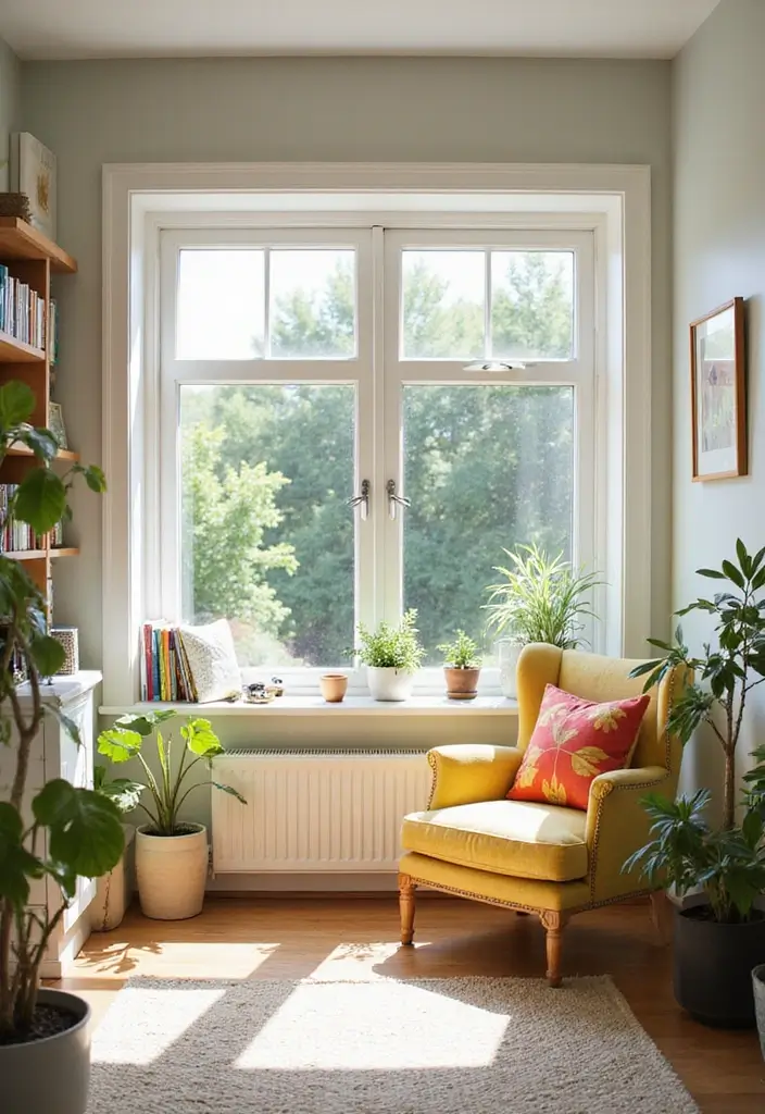 30+ Bedroom Reading Nook Ideas for Book Lovers 23 30+ Bedroom Reading Nook Ideas for Book Lovers - 23. Bright and Cheerful Space