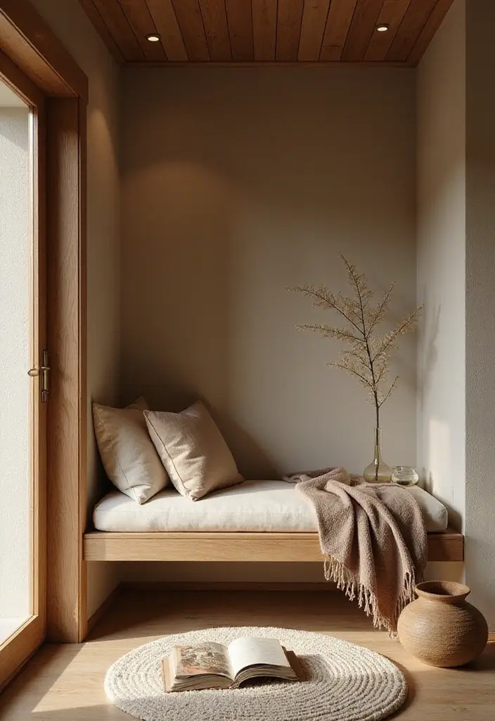 30+ Bedroom Reading Nook Ideas for Book Lovers 27 30+ Bedroom Reading Nook Ideas for Book Lovers - 27. Zen Reading Nook
