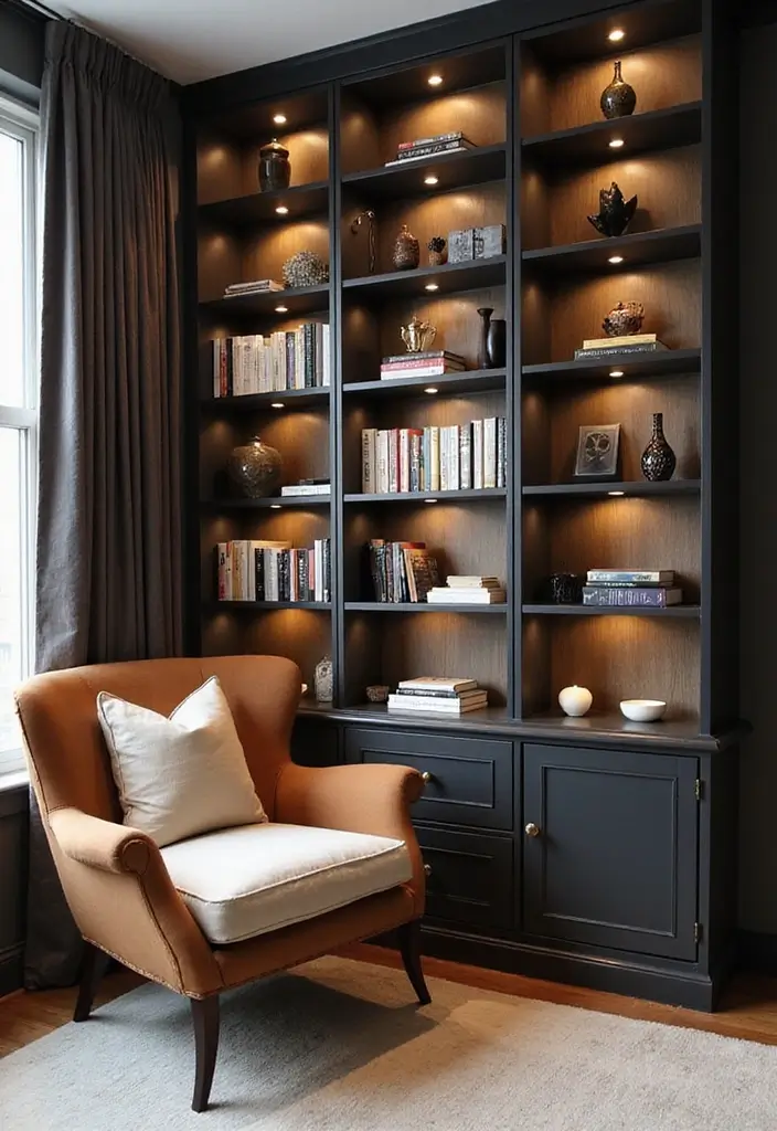 30+ Bedroom Reading Nook Ideas for Book Lovers 3 30+ Bedroom Reading Nook Ideas for Book Lovers - 3. Bookshelf as a Divider