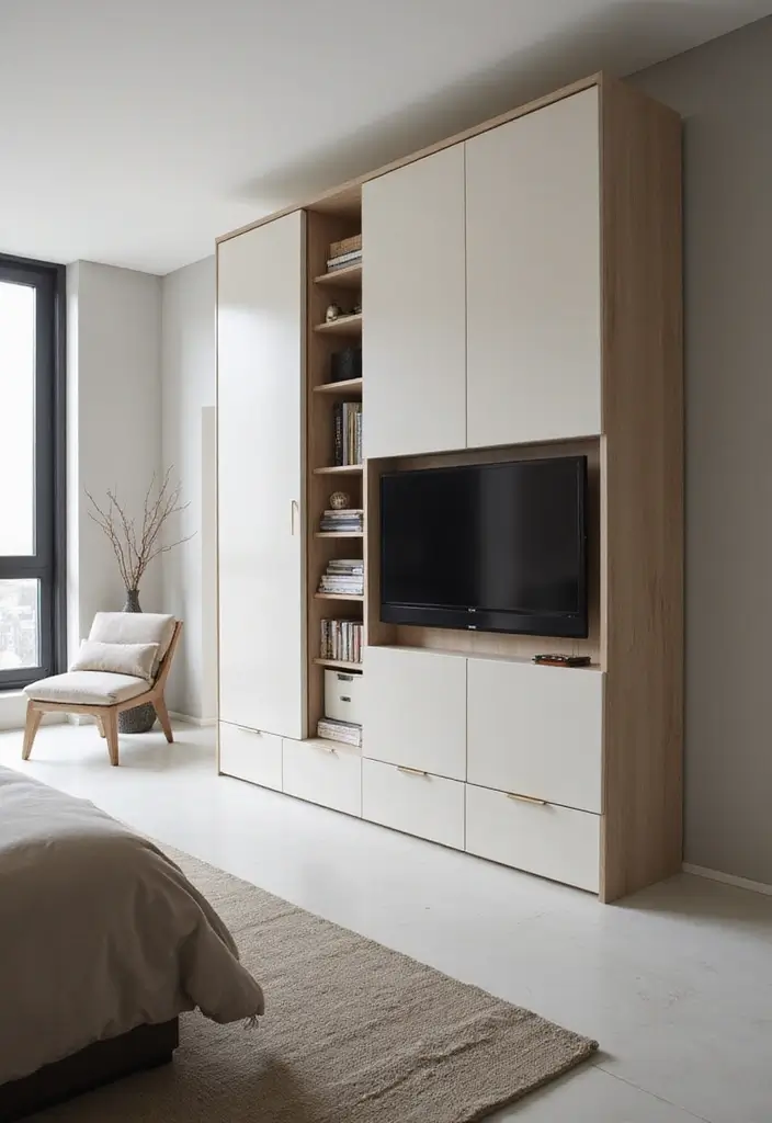 30+ Bedroom TV Wall Ideas for a Sleek Look - 29. Soft Closing TV Cabinets