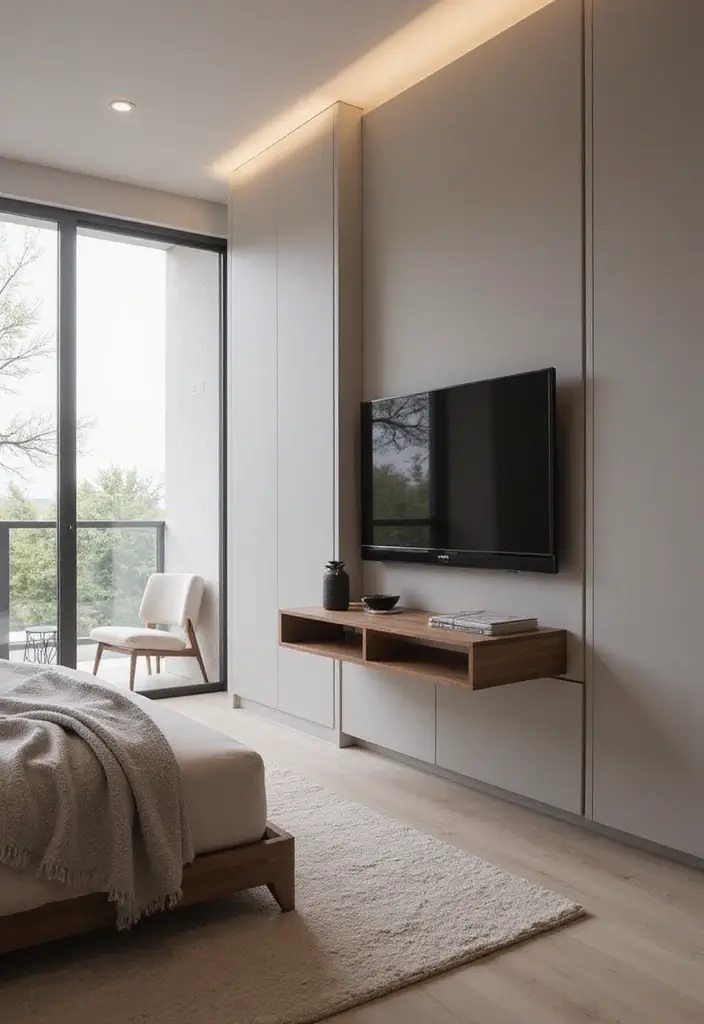 30+ Bedroom TV Wall Ideas for a Sleek Look - 4. Hidden TV Mechanism