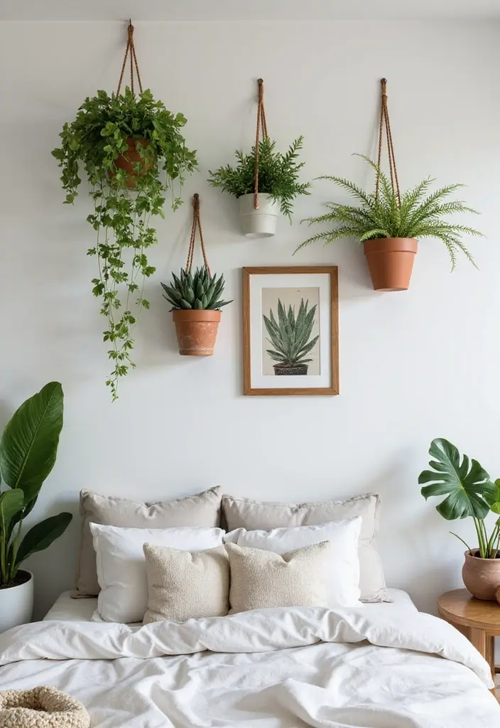 30+ Bedroom Wall Collage Ideas That Look Aesthetic 21 30+ Bedroom Wall Collage Ideas That Look Aesthetic - 21. Unique Plant Wall