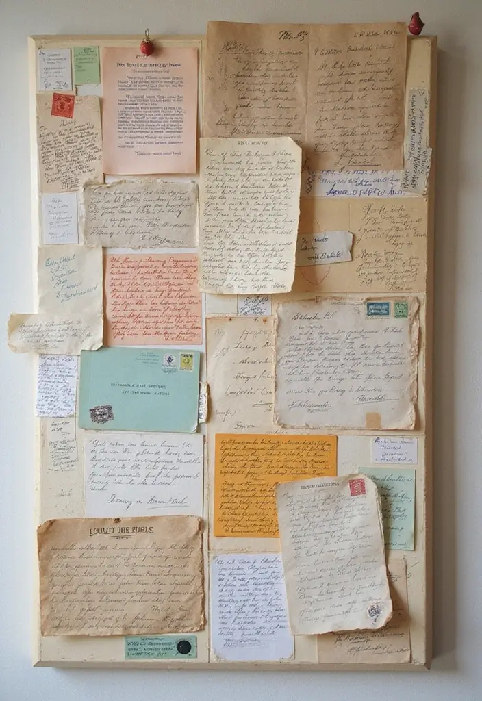 30+ Bedroom Wall Collage Ideas That Look Aesthetic 22 30+ Bedroom Wall Collage Ideas That Look Aesthetic - 22. Handwritten Letter Collage