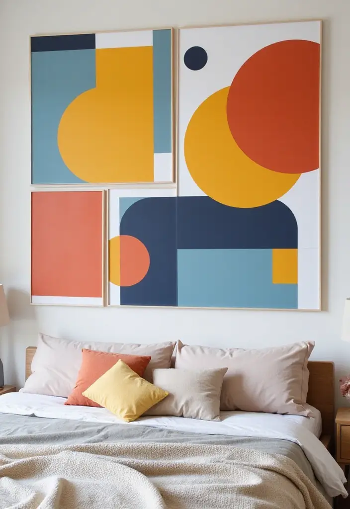 30+ Bedroom Wall Collage Ideas That Look Aesthetic 24 30+ Bedroom Wall Collage Ideas That Look Aesthetic - 24. Color Blocking Collage