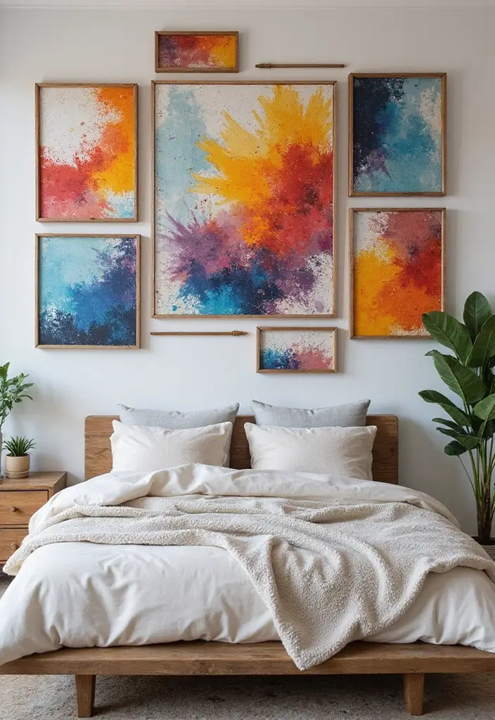 30+ Bedroom Wall Collage Ideas That Look Aesthetic 5 30+ Bedroom Wall Collage Ideas That Look Aesthetic - 5. Artistic Canvas Prints
