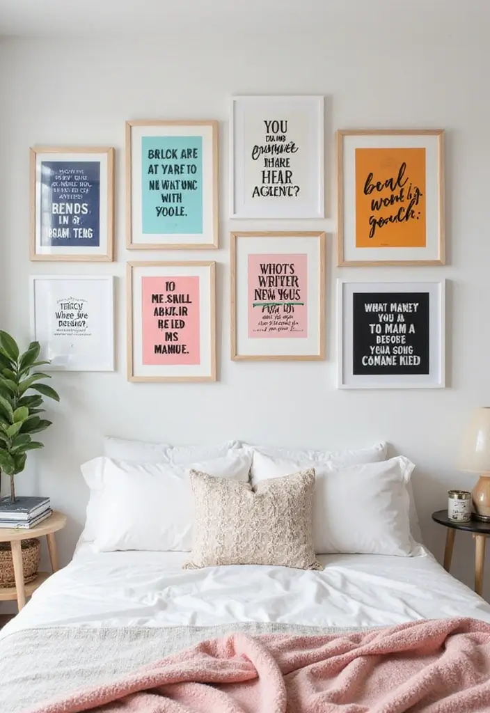30+ Bedroom Wall Collage Ideas That Look Aesthetic 6 30+ Bedroom Wall Collage Ideas That Look Aesthetic - 6. Quotes and Typography