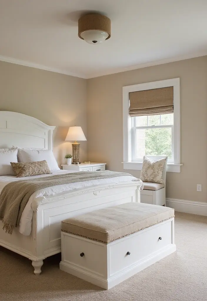 30+ Beige Bedroom Ideas That Feel Warm and Minimal 12 30+ Beige Bedroom Ideas That Feel Warm and Minimal - 12. Stylish Storage Solutions