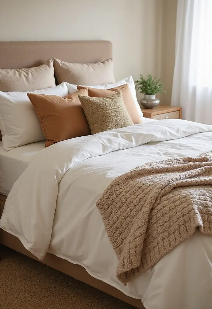 30+ Beige Bedroom Ideas That Feel Warm and Minimal 13 30+ Beige Bedroom Ideas That Feel Warm and Minimal - 13. Simple Bed Styling