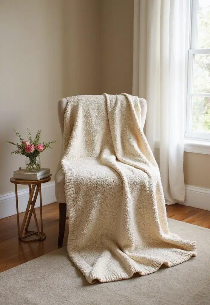 30+ Beige Bedroom Ideas That Feel Warm and Minimal 23 30+ Beige Bedroom Ideas That Feel Warm and Minimal - 23. Personalized Throw Blankets