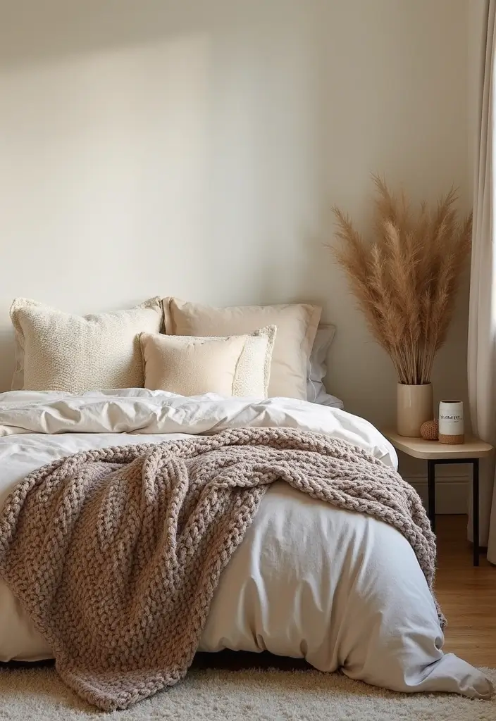 30+ Beige Bedroom Ideas That Feel Warm and Minimal 3 30+ Beige Bedroom Ideas That Feel Warm and Minimal - 3. Layered Textures