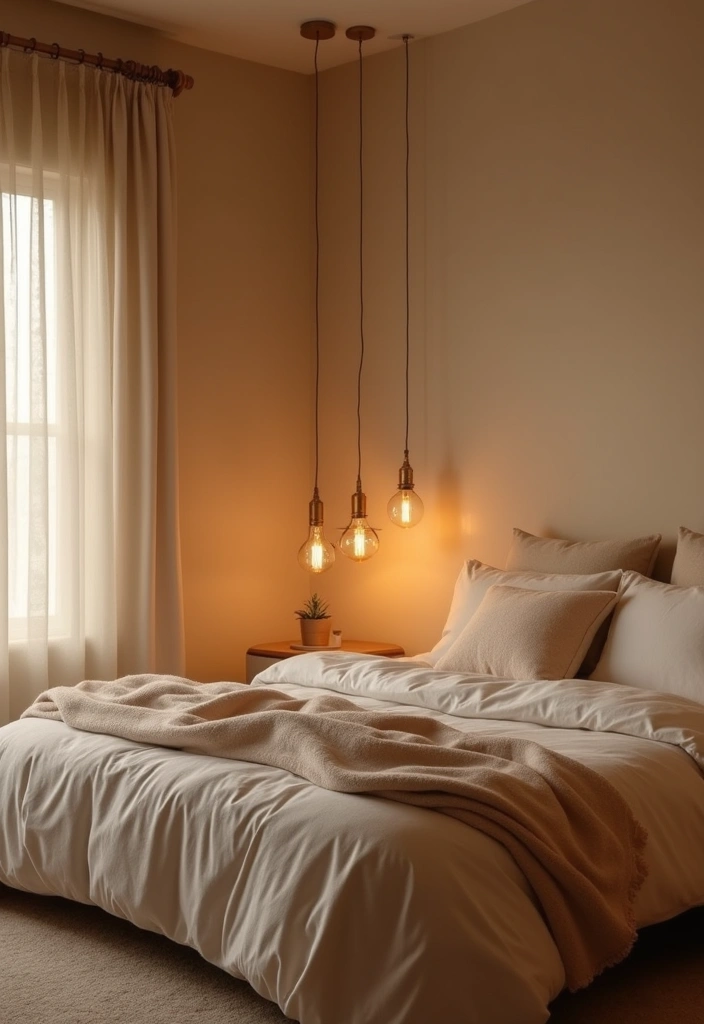 30+ Beige Bedroom Ideas That Feel Warm and Minimal 5 30+ Beige Bedroom Ideas That Feel Warm and Minimal - 5. Soft Lighting Effects