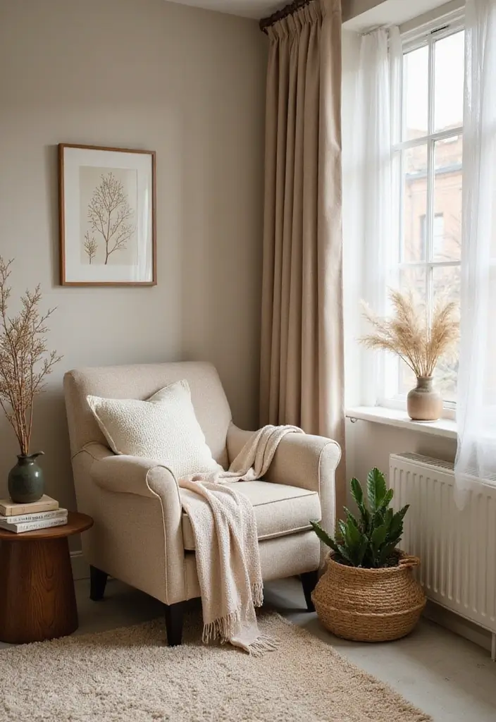 30+ Beige Bedroom Ideas That Feel Warm and Minimal 7 30+ Beige Bedroom Ideas That Feel Warm and Minimal - 7. Cozy Nooks