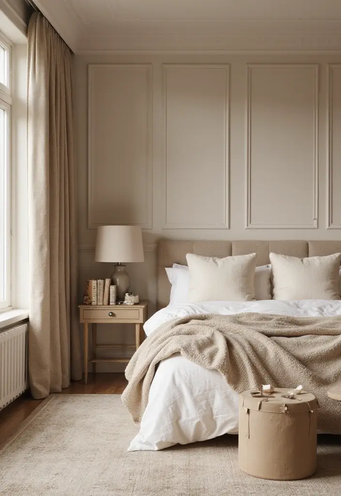 30+ Beige Bedroom Ideas That Feel Warm and Minimal 9 30+ Beige Bedroom Ideas That Feel Warm and Minimal - 9. Monochrome Magic